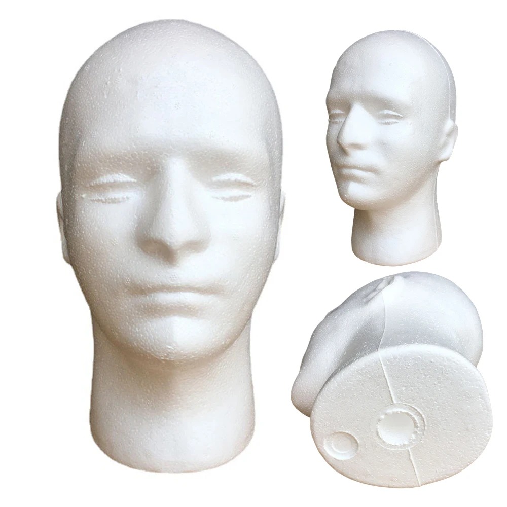 Cosplay Prop Foam - Lightweight Male Foam Mannequin Head Wig
