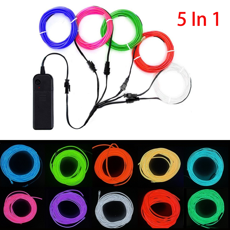 5 in 1 Glow Wire Cable LED Neo - Led El Wire 评论和价格