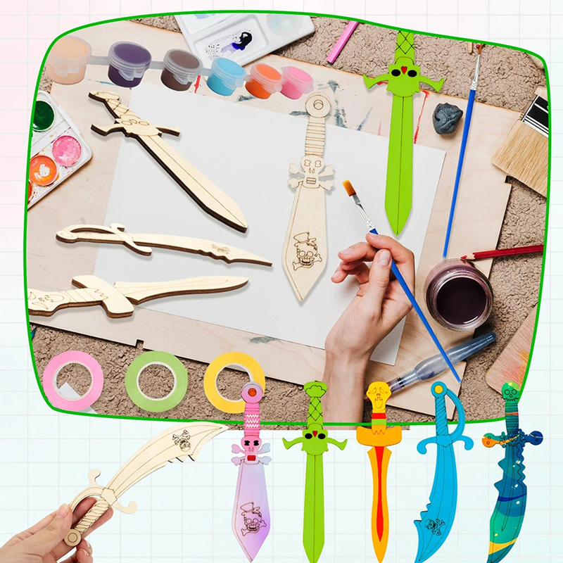 Wooden DIY Drawing Pirate Wood - Cosplay Prop Painting 评论和价格