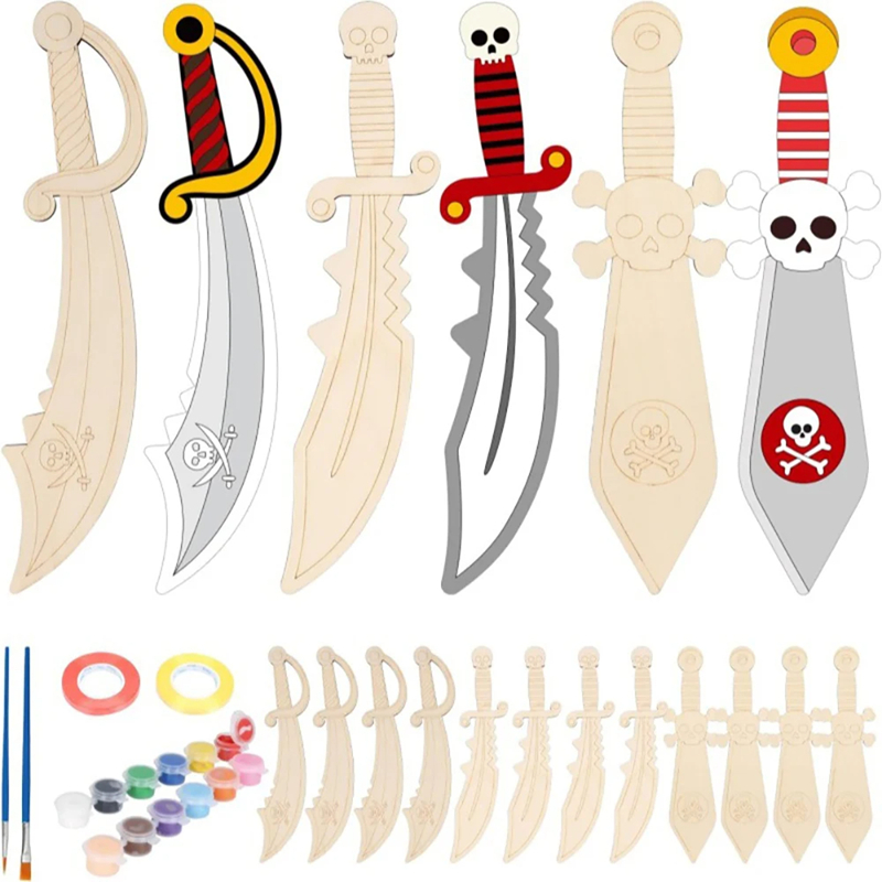 Wooden DIY Drawing Pirate Wood - Cosplay Prop Painting 评论和价格