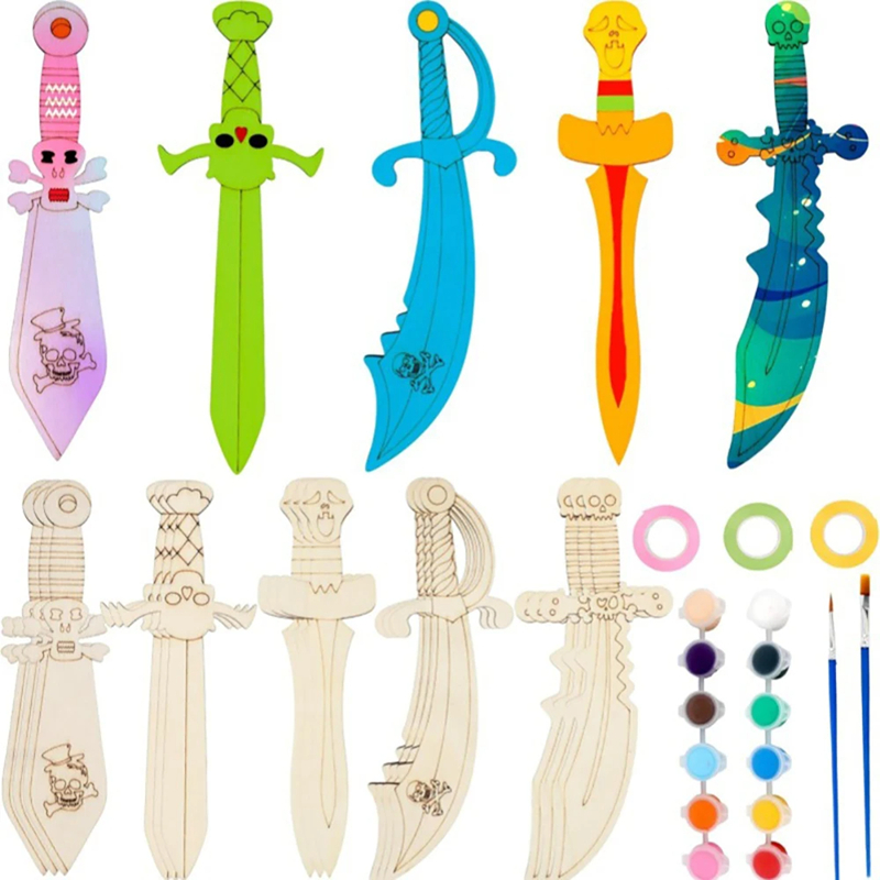 Wooden DIY Drawing Pirate Wood - Cosplay Prop Painting 评论和价格