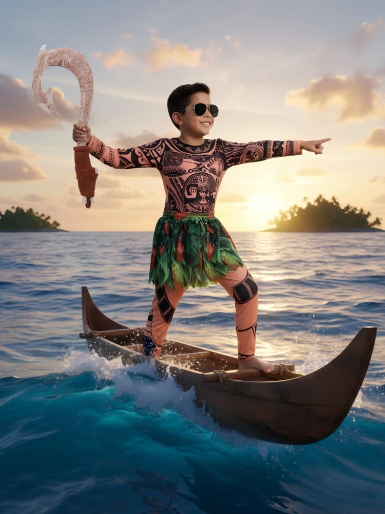 Summer Moana Maui Kids Boys Co - Cosplay Prop Pattern 评论和价格