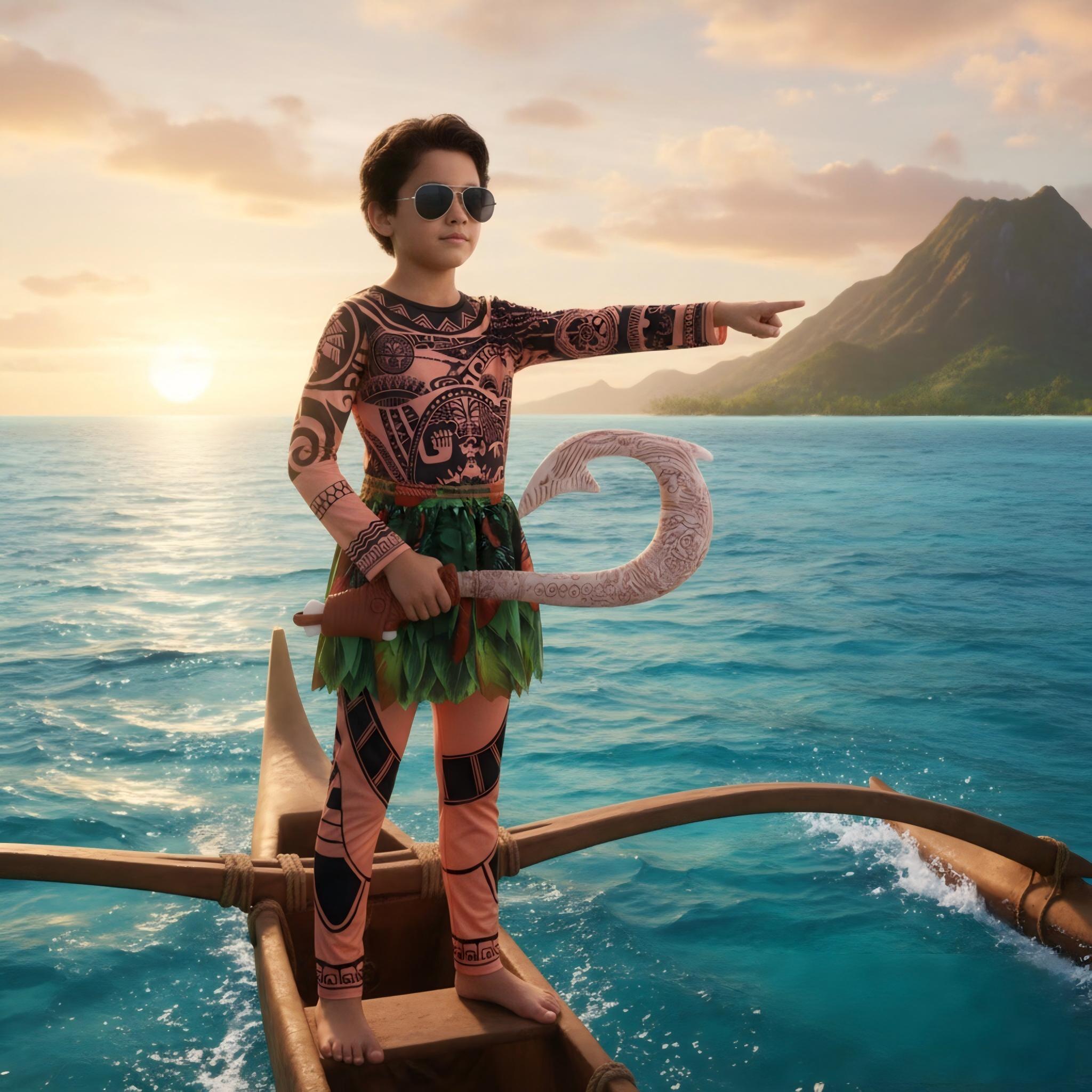 Summer Moana Maui Kids Boys Co - Cosplay Prop Pattern 评论和价格