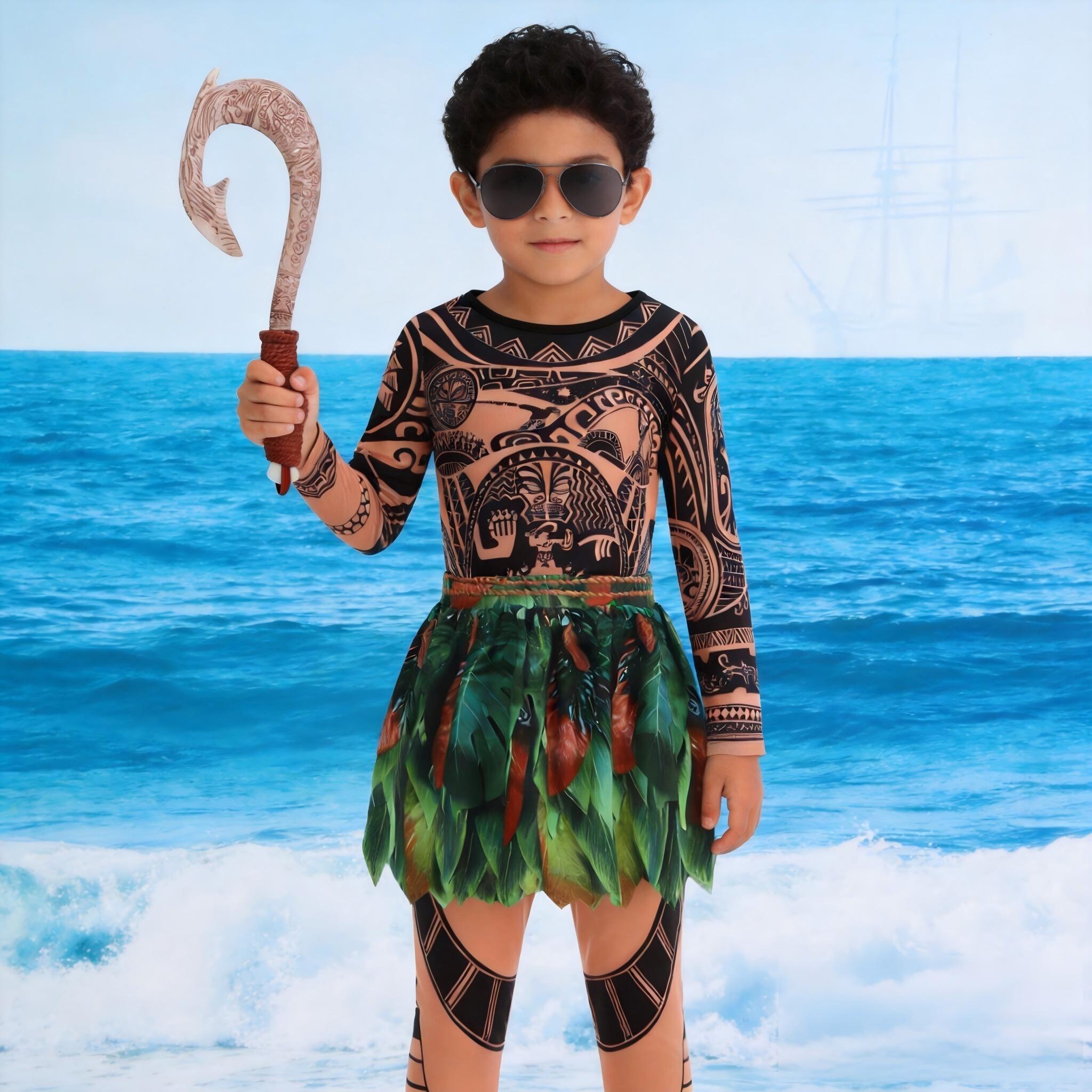 Summer Moana Maui Kids Boys Co - Cosplay Prop Pattern 评论和价格