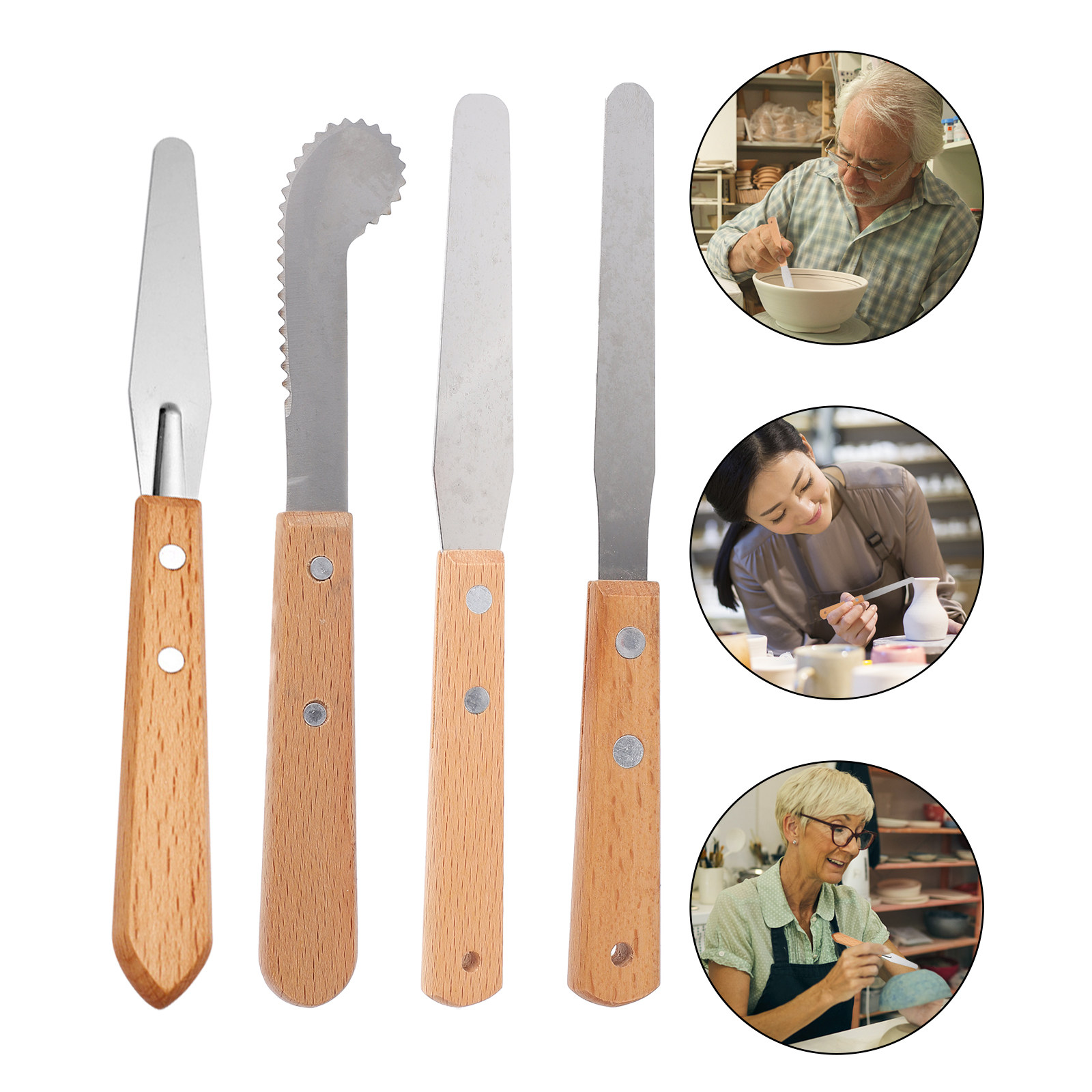 4Pcs Stainless Steel Palette K - Craft Knife Set 评论和价格