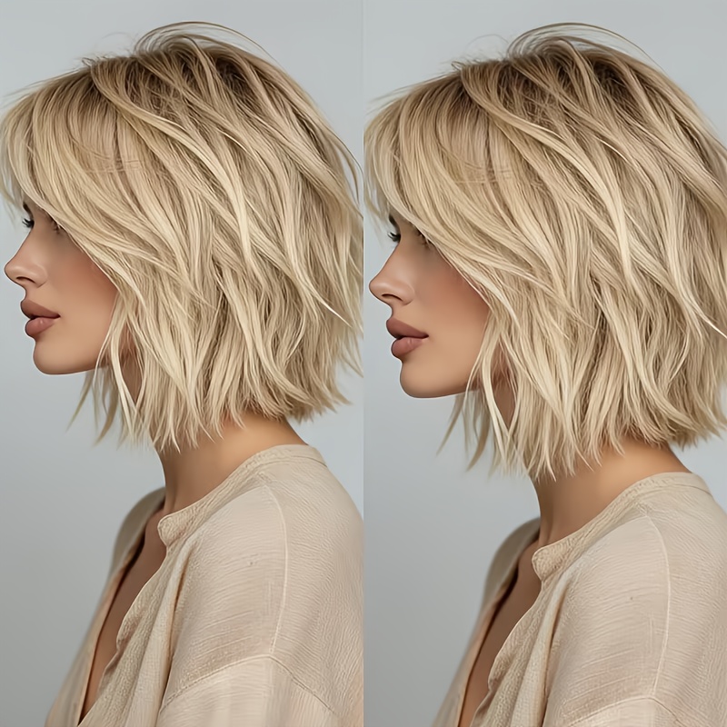 Golden Short Straight Ponytail - Wig Fiber Net 评论和价格
