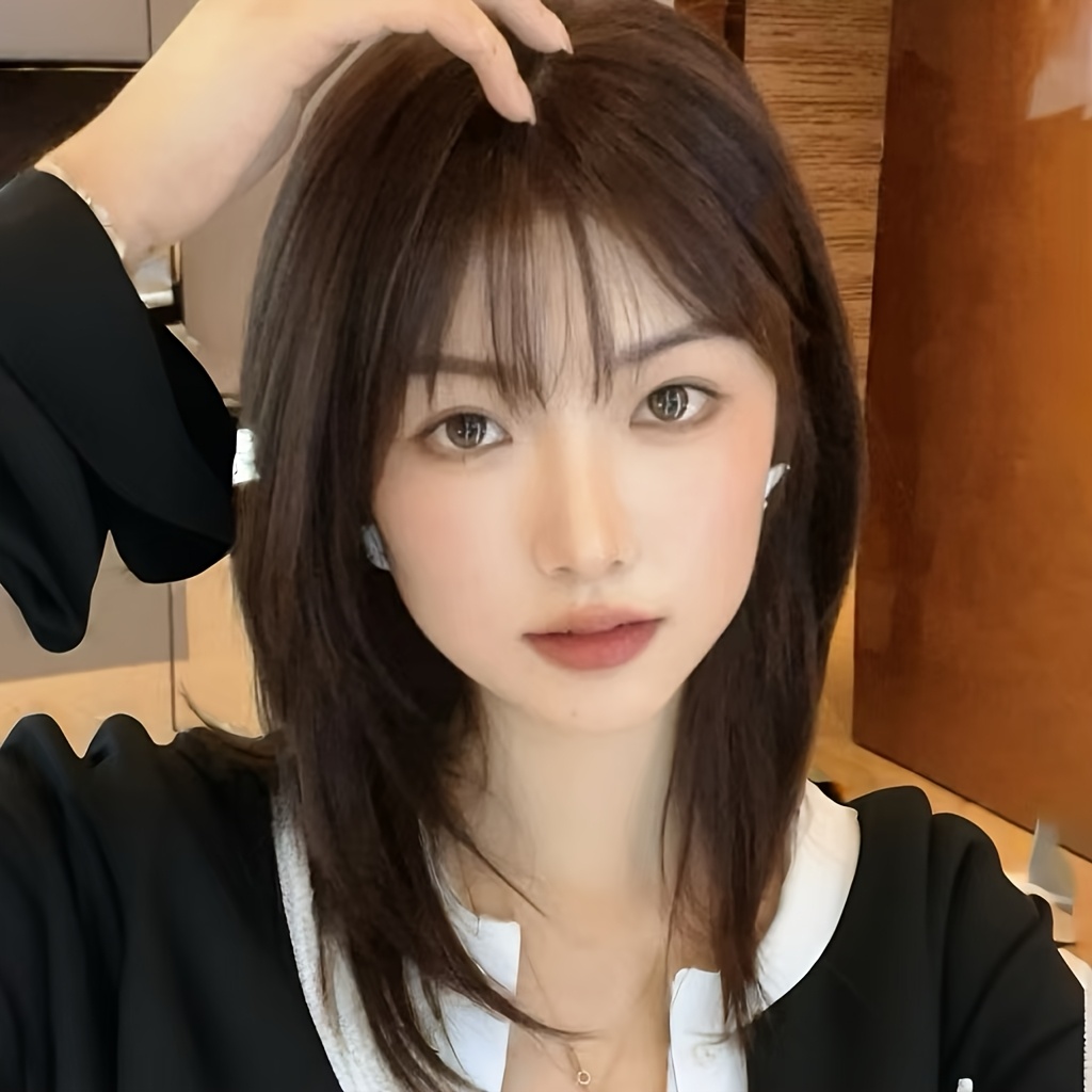 Women's Black-Brown Medium-Len - Wig Fiber Net 评论和价格