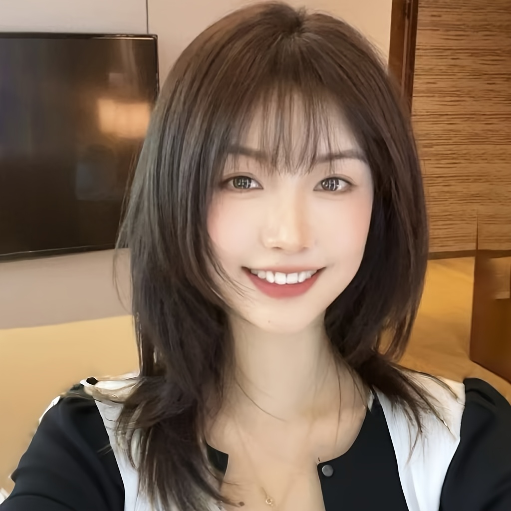Women's Black-Brown Medium-Len - Wig Fiber Net 评论和价格