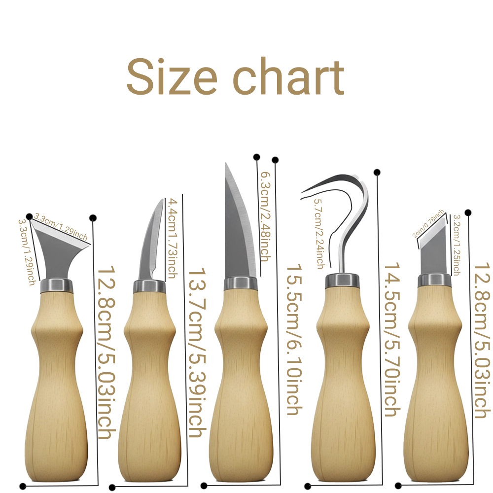 5pc Wood Carving Tools Set Oak - Craft Knife Set 评论和价格