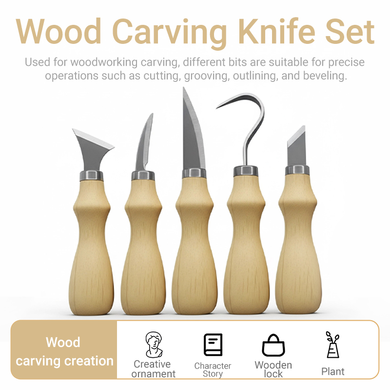 5pc Wood Carving Tools Set Oak - Craft Knife Set 评论和价格