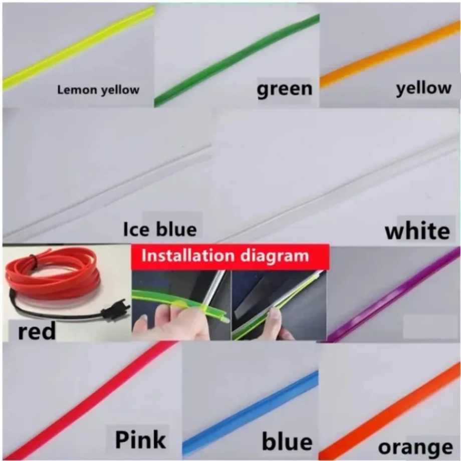 1M/2M/3M/4M/5M Multicolor EL W - Led El Wire 评论和价格